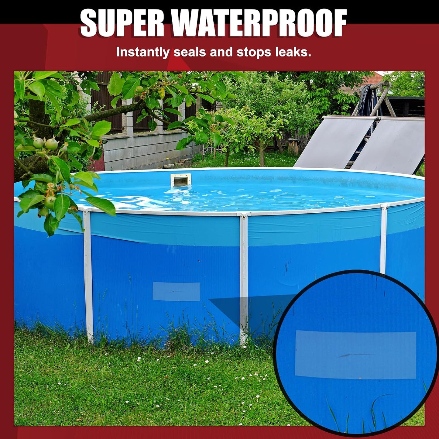 Waterproof Tape Black, Seal Repair for Roofs, Pool Liners & Pipes, 4"x10FT | Heavy Duty Rubberized Active Leaks, - All-Weather Emergency Patch Tool for Homeowners & Campers, Easy to Apply, Durable