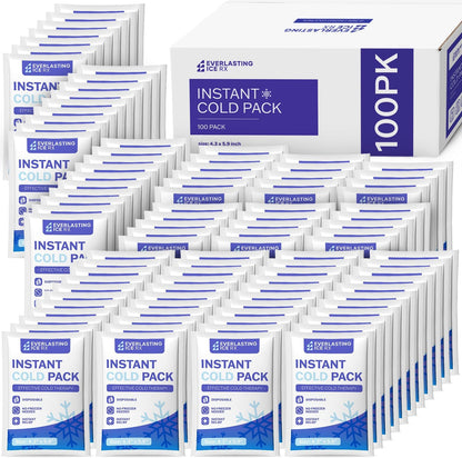 50 Pack Instant Ice Packs for Injuries, Disposable Instant Cold Pack