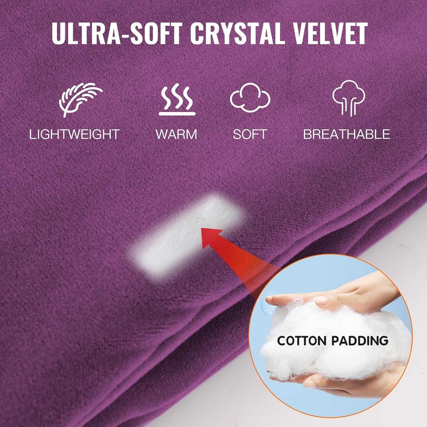 Girasol Heated Neck Wrap Heated Scarf for Neck Pain Relief, Neck Heating Pad with 5000mAh Power Bank, Cordless Thermal Neck Brace Electric Heated Neck Warmer with 3 Heating Levels (Purple)