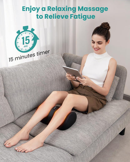 Nekteck Foot Massager with Heat & Foot Roller, Shiatsu Calf Leg Massager | for Circulation and Neuropathy Pain Relief for Feet Care Home Office Gadgets Relaxing Massage Tools Gifts for Women Men Dad