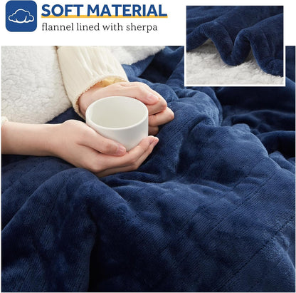 Sealy Electric Throw Blanket Heated Flannel & Sherpa Auto Shutoff 50"x60"