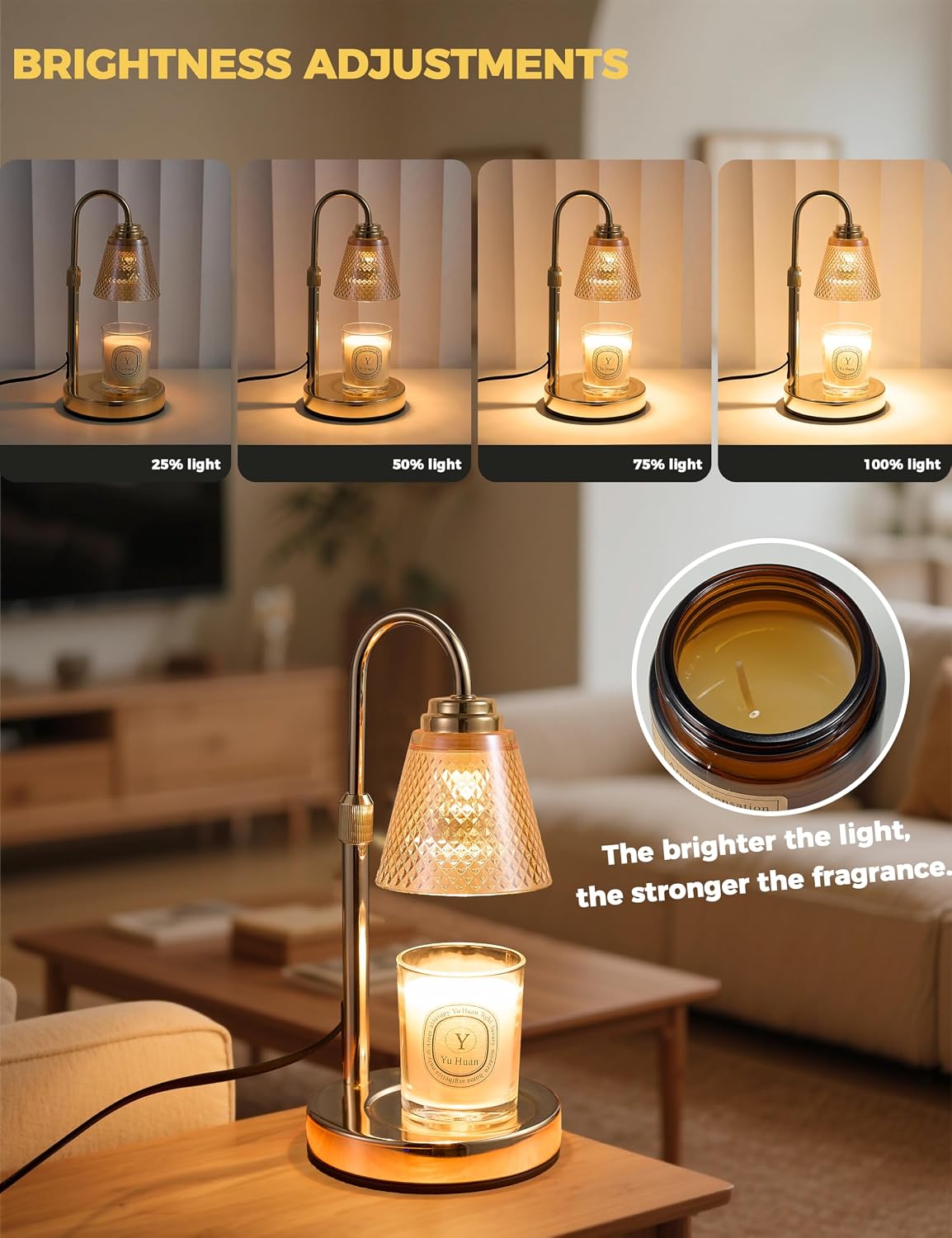 Candle Warmer Lamp with Timer Home Decor Birthday Gifts for Women Mom Her