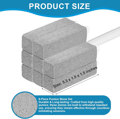 3 Packs Pumice Cleaning Stone with Extra Long Handle, Pumice Stone for Toilet Bowl Clean for Cleaning Toilets, Bathtubs, Grills, Swimming Pools, Sinks
