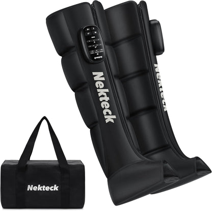 Nekteck Cordless Leg Compression Massager, (1-Pack) Middle | Rechargeable Massage Tools, 6 Modes, 4 Intensities, 3 Timers, Portable Full Leg Boots, FSA Eligible Gifts for Mom, Dad, Gym