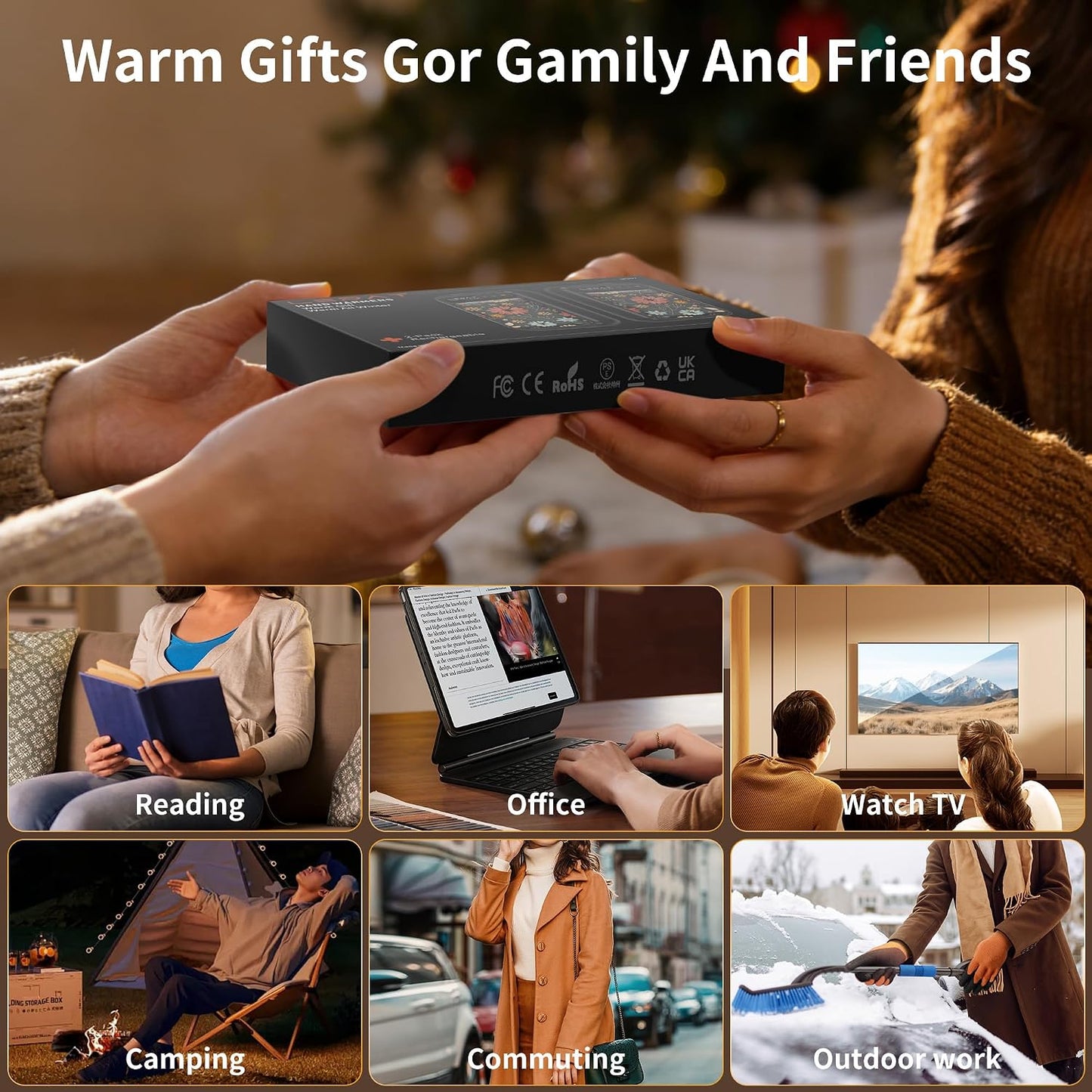 Lerat Hand Warmers Rechargeable, Electric Hand Warmers Reusable- Fast Heating Hand Warmer with 3 Heat Settings, Portable Hand Warmers Gifts for Women, Great for Hunting Camping Hiking
