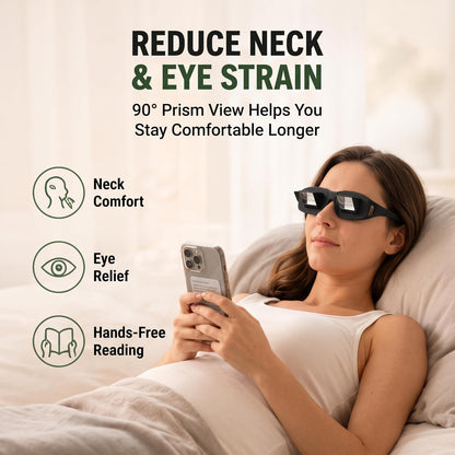 Evelots Lazy Glasses, Prism Glasses for Reading in Bed, TV & Books, Unisex