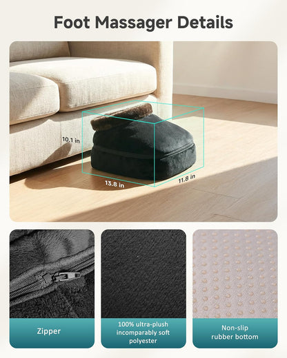 Snailax Shiatsu Foot Massager with Heat, Foot Warmer with Removable Cover