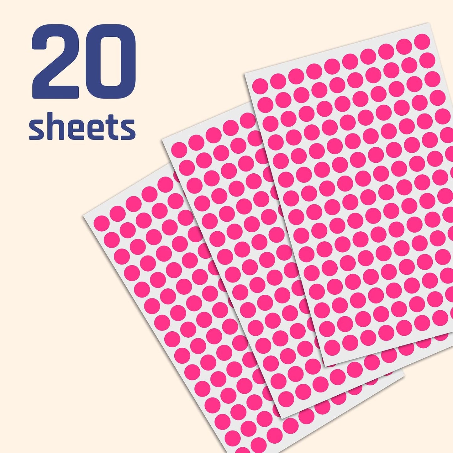 3000 Pieces, Small Colored Dot Round Stickers Labels - 10 Colors, 0.375"