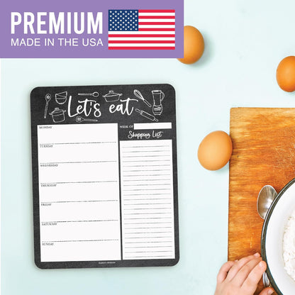 Hadley Designs Weekly Meal Planner for Fridge - Dinner Menu Board for Kitchen, Colorful Weekly Menu Board Dry Erase, Dry Erase Meal Planner for Fridge