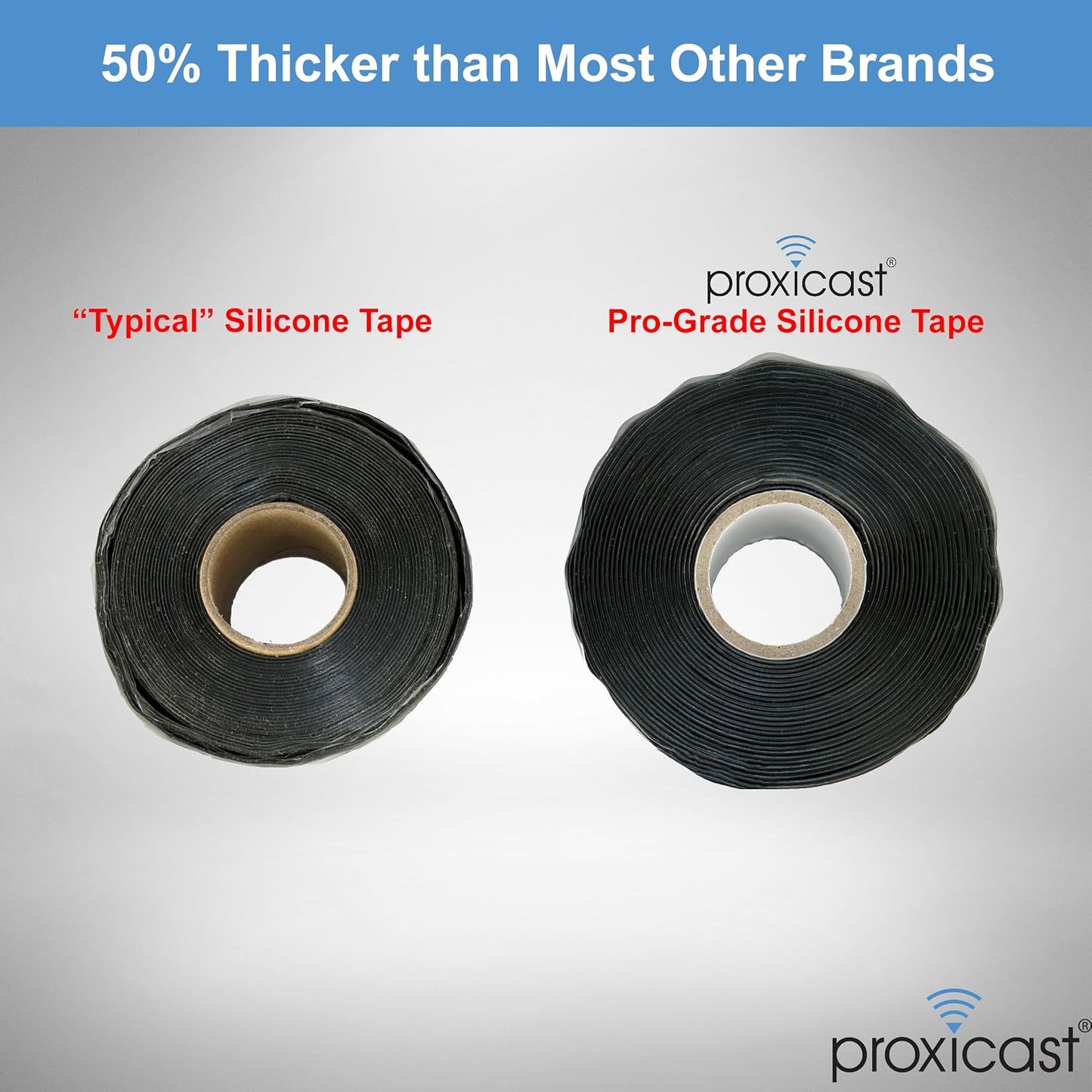 Proxicast Self Fusing Silicone Tape Waterproof - 1.5" x 15' Roll - Black | 30 mil Thick Weatherproof Rubber Coax Tape for Antennas, Electrical Wires, Pipe Leaks, Emergency Repairs - ANT-900-002