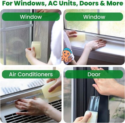 ECOHomes Window Weather Sealing Tape (2 Inch Wide x 90 Ft, Clear) | Weather Stripping Tape, To Stop Drafts Through Window Gaps and AC Units, Insulation Seal for Home and Air Conditioners