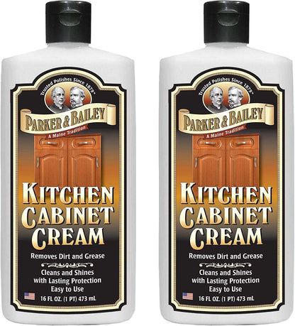 Parker and Bailey Kitchen Cabinet Cream-Wood Cleaner-Grease Remover 16 oz (1) | Wood degreaser that restores and protects cabinets naturally