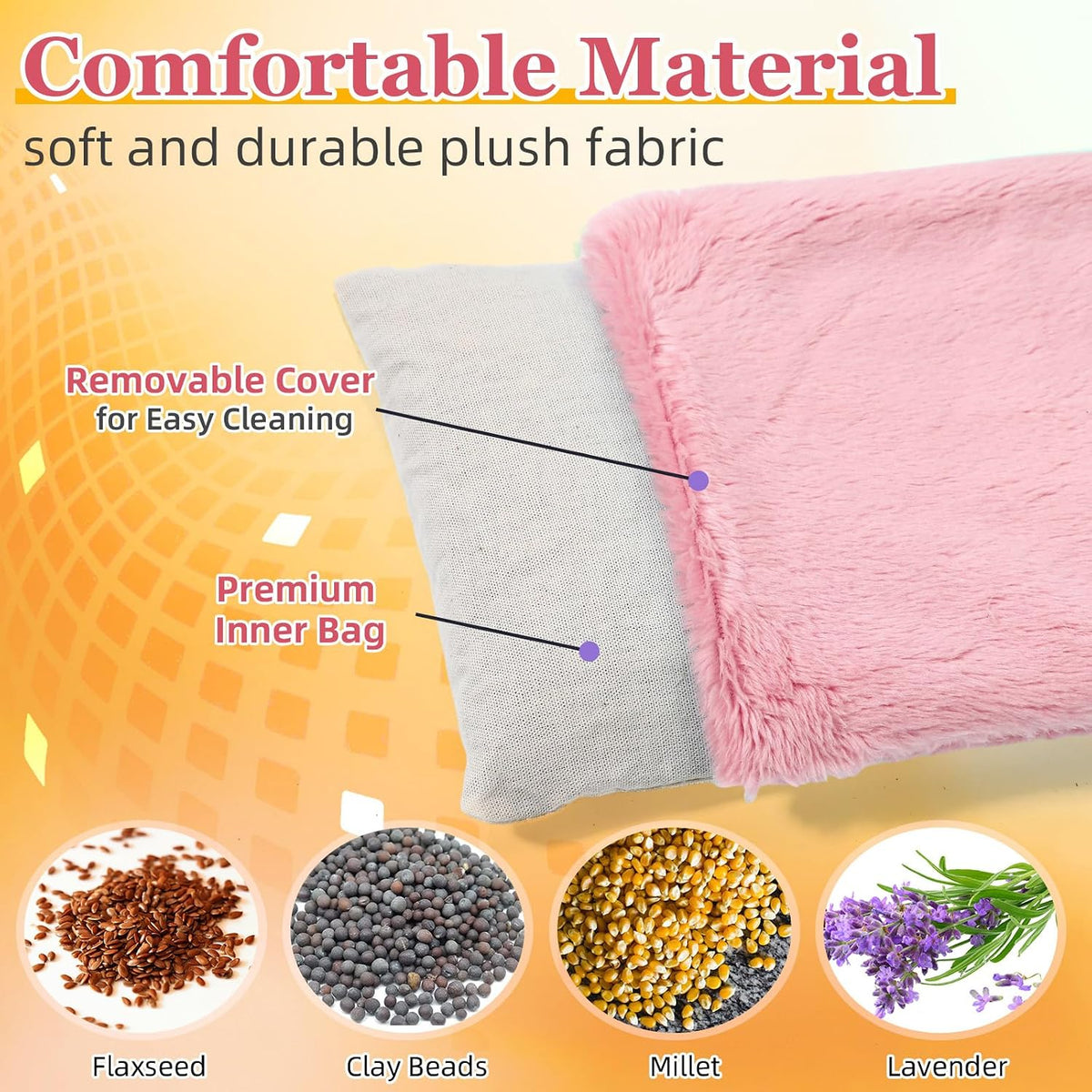 Cozypower Mini Heating Pad Microwavable Hot Cold Pack Reusable,Pink