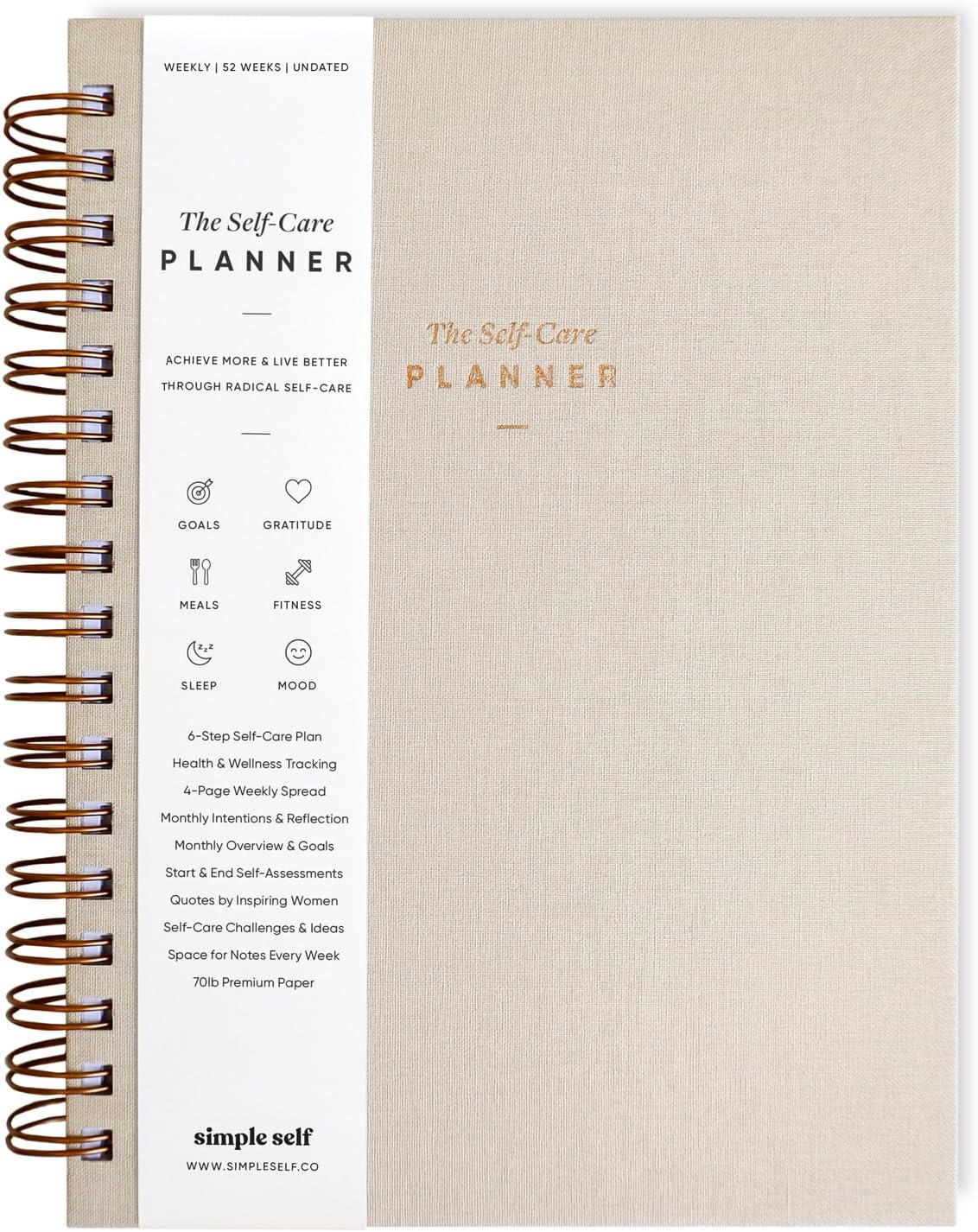 The Self-Care Planner by Simple Self - Undated 6 Month Life Planner - Daily, Monthly, Weekly - Focus on Wellness, Productivity, Achieving Goals, and Happiness (Abstract, Daily Edition: 13-Weeks)