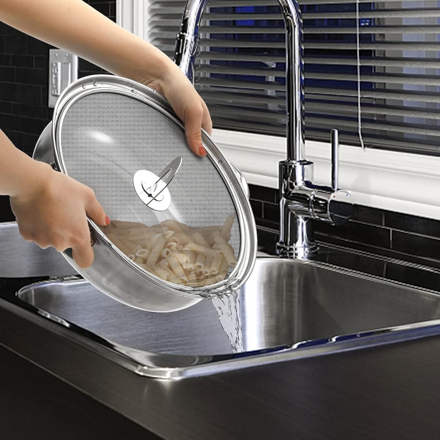 Splatter Screen for Frying Pan,Silicone Grease Splatter Guard, Heat-Resistant Splatter Guards for Cooking,Dishwasher Safe (9.8", 11.4", 13")