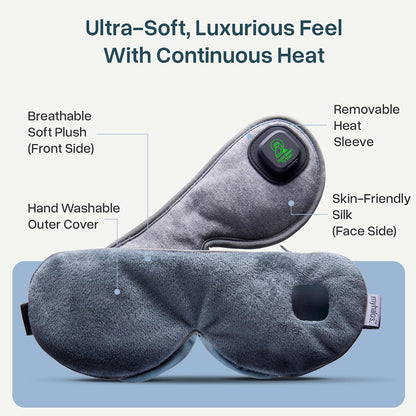 MyHalos Cordless Heated Eye Mask, Rechargeable Warm Compress for Dry Eyes
