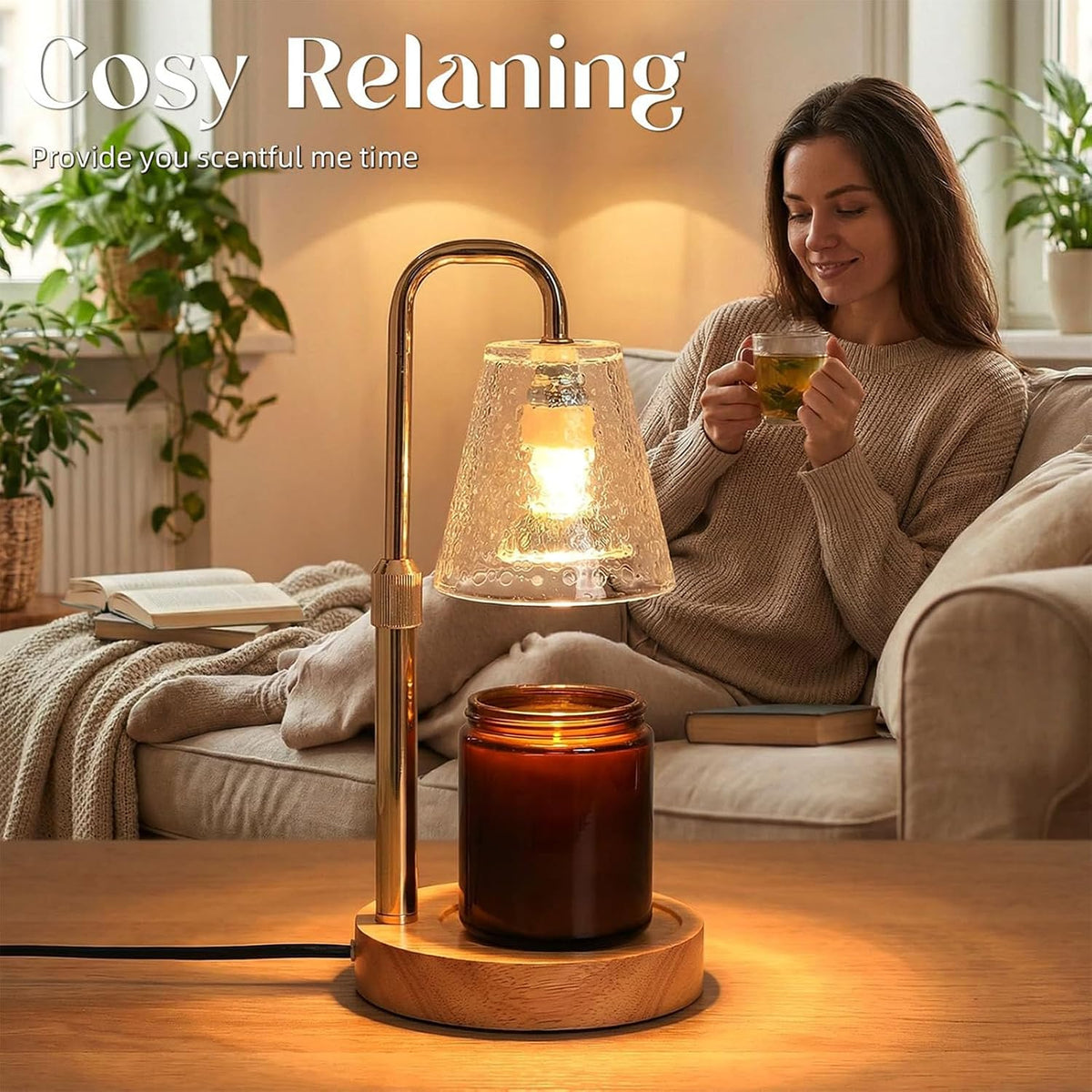 Glimra 2 Pack Candle Warmer Lamp with Timer,Dimmable,Adjustable Height