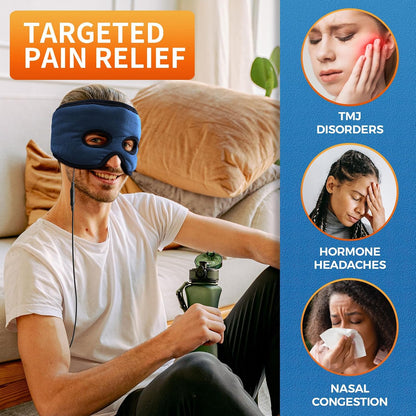 sticro Moist Heat Sinus Mask for Sinus Pressure Relief, 3 Heat & 5 Timer Settings Heated Eye Mask with Eye Holes, Thermo Therapy for Sinusitis, Migraine, Tension Headache, TMJ Relief