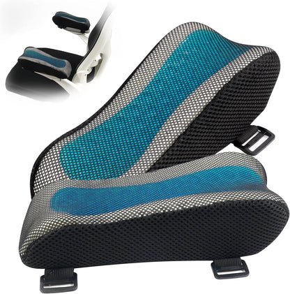 Upgraded Office Chair Arm Pads with Cooling Gel, Ergonomic Memory Foam Armrest Pads for Office Chair Gaming Chair Arm Rest Covers for Desk Chair Armrest Cushions (Set of 2)