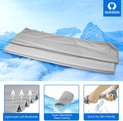 Sukeen 4 Pack Cooling Towels (40"x12") for Neck and Face Instant Cooling | Stay Cool in Hot Weather,Versatility,Soft,Breathable,Durability for Sports,Outdoor activities,Summer works in heat