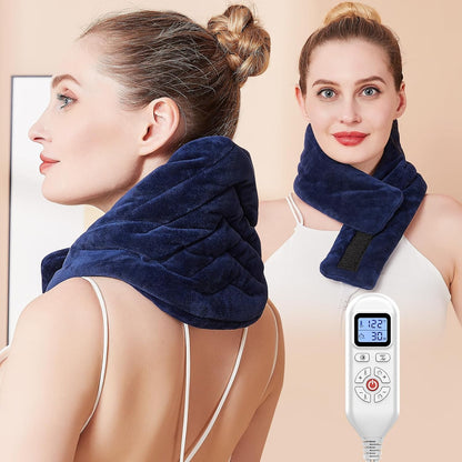 CAMECO Electric Neck Heating Pad for Pain Relief, 86℉-158℉ & 30S Heating Heated Neck Wrap Warmer for Soreness Stiffness, Super Soft Heated Scarf, Neck Heat Pad, Auto Shut-Off Timer, Gifts for Women