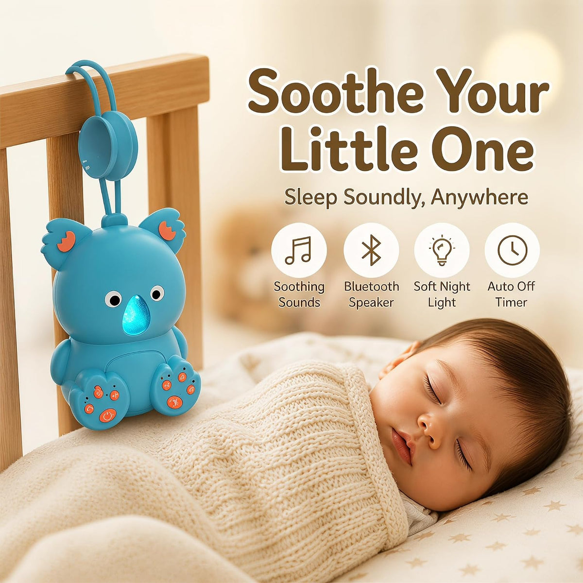 Portable White Noise Machine with Bluetooth Speaker Baby Sound Machine