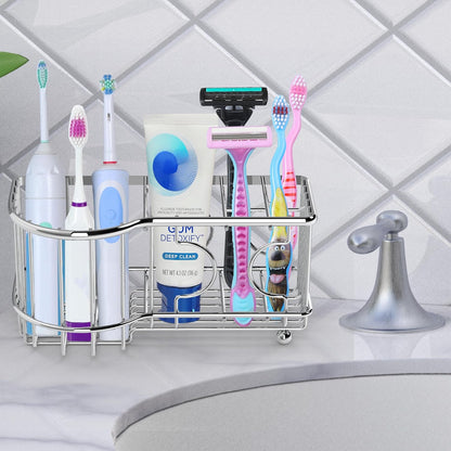 Simple Houseware Multi-Functional 6 Slots Toothbrush Holder, Bronze