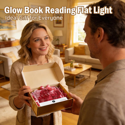 LED Reading Book Page Light - USB Rechargeable Flat Books Night Lamp - Smart Clear Read Booklight Panel - Dimmable Plate with 3 Colors & Timer - Portable Eye Care Reading Light for Bed Time (White)
