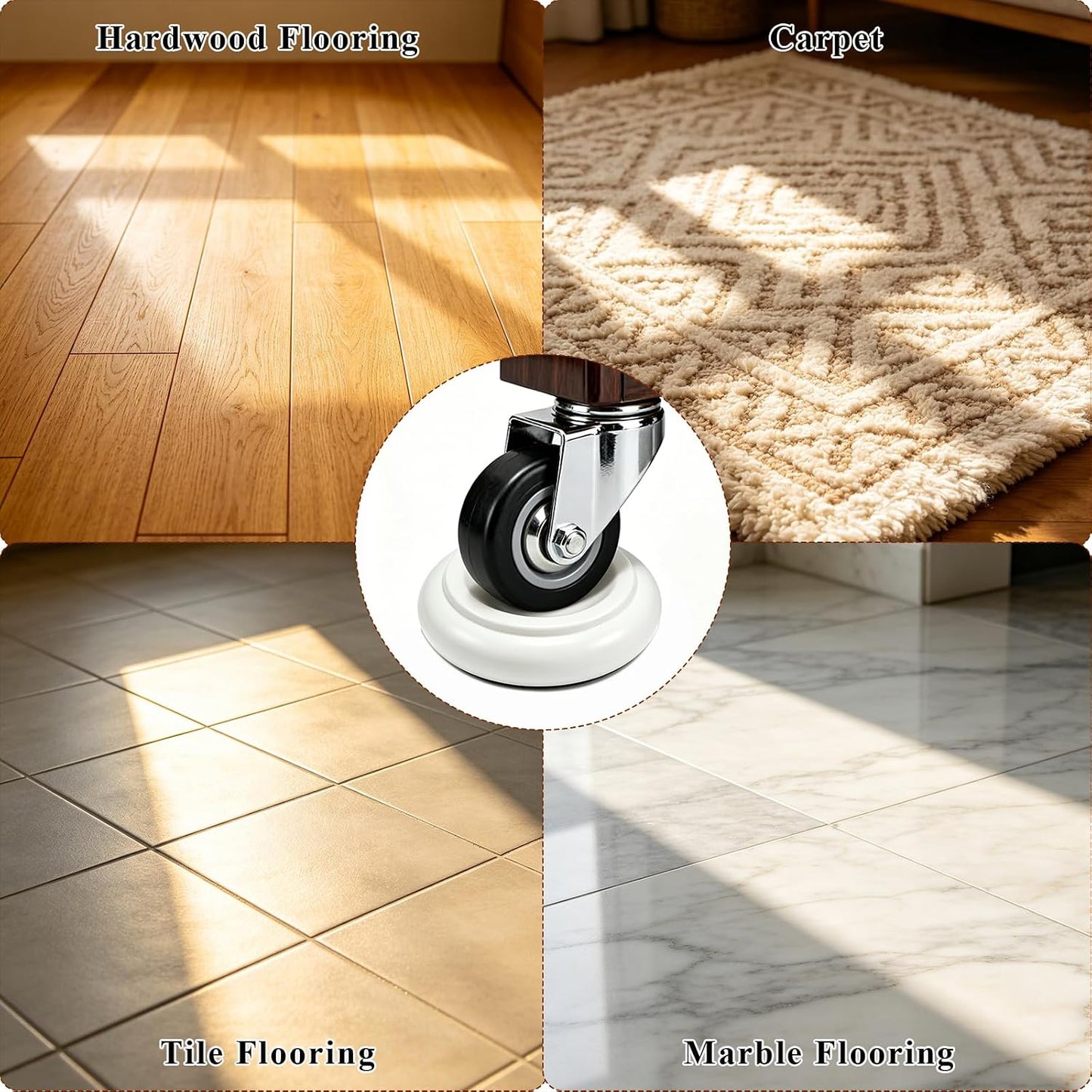 4 Pcs Solid Wood Upright Piano Caster Cups,Furniture Caster Cups,HilerPunk Sofas Beds Chairs Wheel Caster Cups Pads,with Non-Slip & Anti-Noise Felt Pads,for Hardwood Floor Protectors-Natural Wood