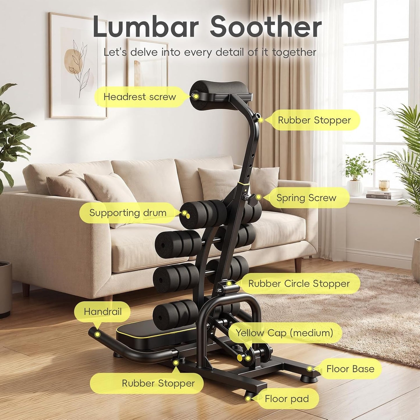 Inversion Table for Back Pain Relief - 330 lbs Capacity - Back Stretcher with Spine Decompression - Back & Neck Stretch, Adjustable Inversion Equipment for Home and Gym Use