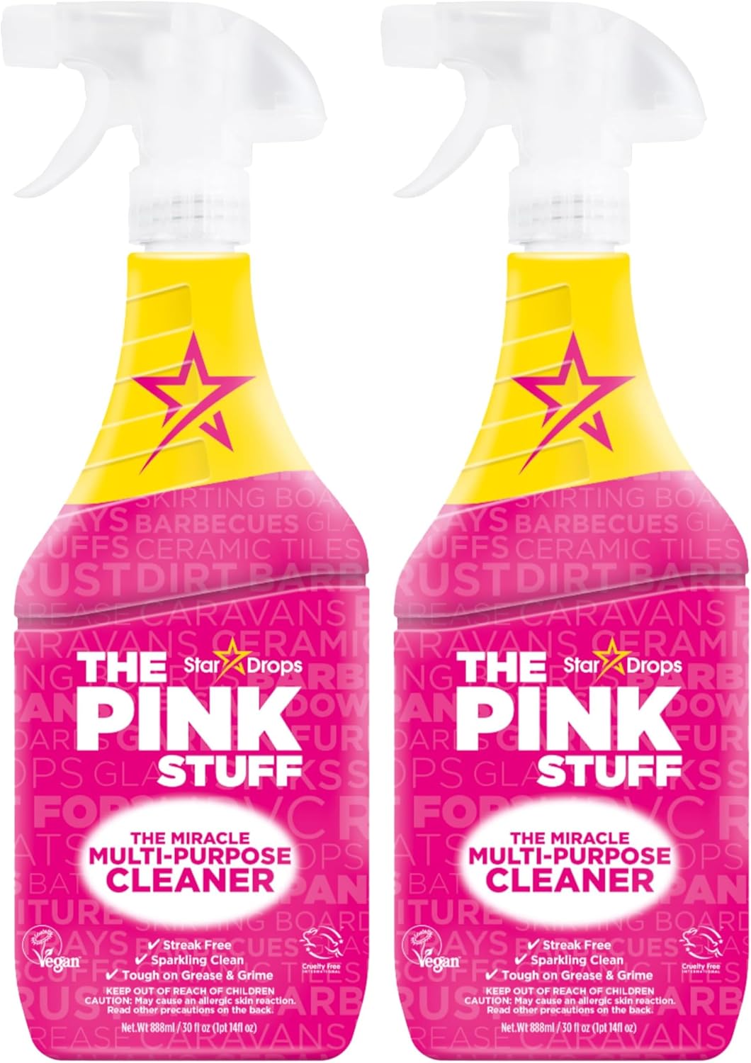 The Pink Stuff Miracle Multi-Purpose Cleaner Spray, 30 fl oz | Now 20% More, All-Purpose Cleaning Solution, For Kitchens, Bathrooms, Floors & More, Cuts Through Grease & Grime, Powerful