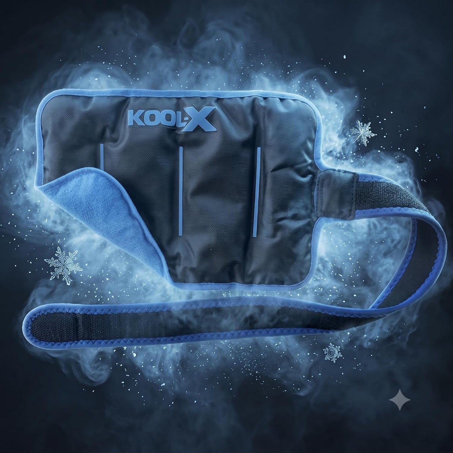 2 Pack KoolX Premium Gel Ice Packs for Injuries Reusable, Flexible Cold Wraps with Straps, Soft Plush & Nylon Sides, Extension Strap, Ice Pack for Knee, Back, Shoulder, Elbow & Calf - Medium + Large