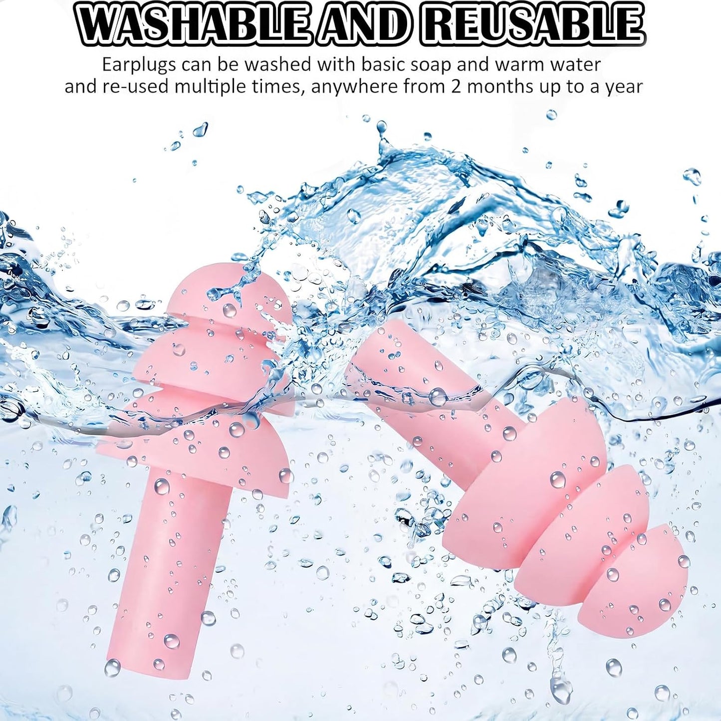 24 Pairs Black Ear Plugs Bulk NRR 29dB Reusable Silicone Ear Plugs with Plastic Cases Soft Foam Plug for Sleeping Noise Cancelling Concerts Shooting Swimming Noise Reduction
