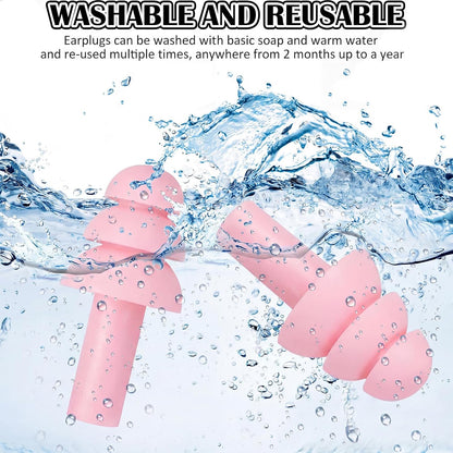 24 Pairs Black Ear Plugs Bulk NRR 29dB Reusable Silicone Ear Plugs with Plastic Cases Soft Foam Plug for Sleeping Noise Cancelling Concerts Shooting Swimming Noise Reduction