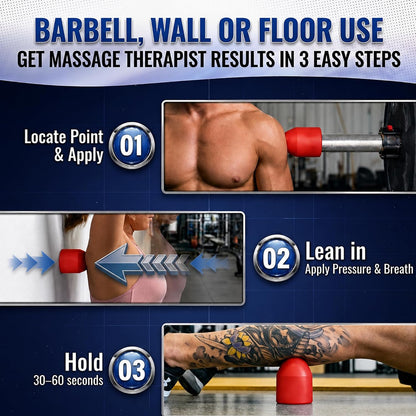 Muscle Trigger Silicone Barbell-Mounted Trigger Point Massage Tool for Back, Neck, Shoulders, Feet & Plantar Fasciitis Relief, Myofascial Release and Deep Tissue Muscle Recovery for Home and Gym | Back Neck Shoulders Plantar Fasciitis Myofascial Muscle