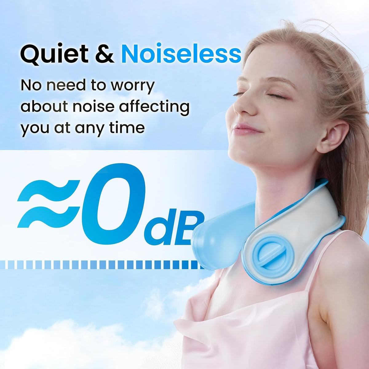 Neck Cooler for Hot Weather, Reusable Wearable Ice Water Neck Wrap with Wide Mouth for Ice Cubes, U-Shaped Cooling Neck Pack for Summer Heat, Outdoor Work, Sports, Travel & Hot Flashes, Blue