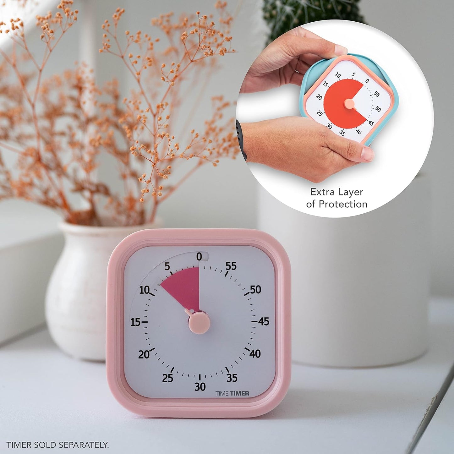 TIME TIMER Home MOD – 60-Minute Visual Timer Home Edition, Silent Operation Study Tool for Kids Desk, Homeschool Supplies, Office & Meetings (Fern Green)