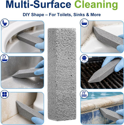 8 Pack Pumice Stone Toilet Bowl Cleaner for Hard Water Rings | Scouring Bars Remove Mineral Buildup, Limescale and Rust from Toilets, Sinks, Bathtubs, Grills and Pool Tile