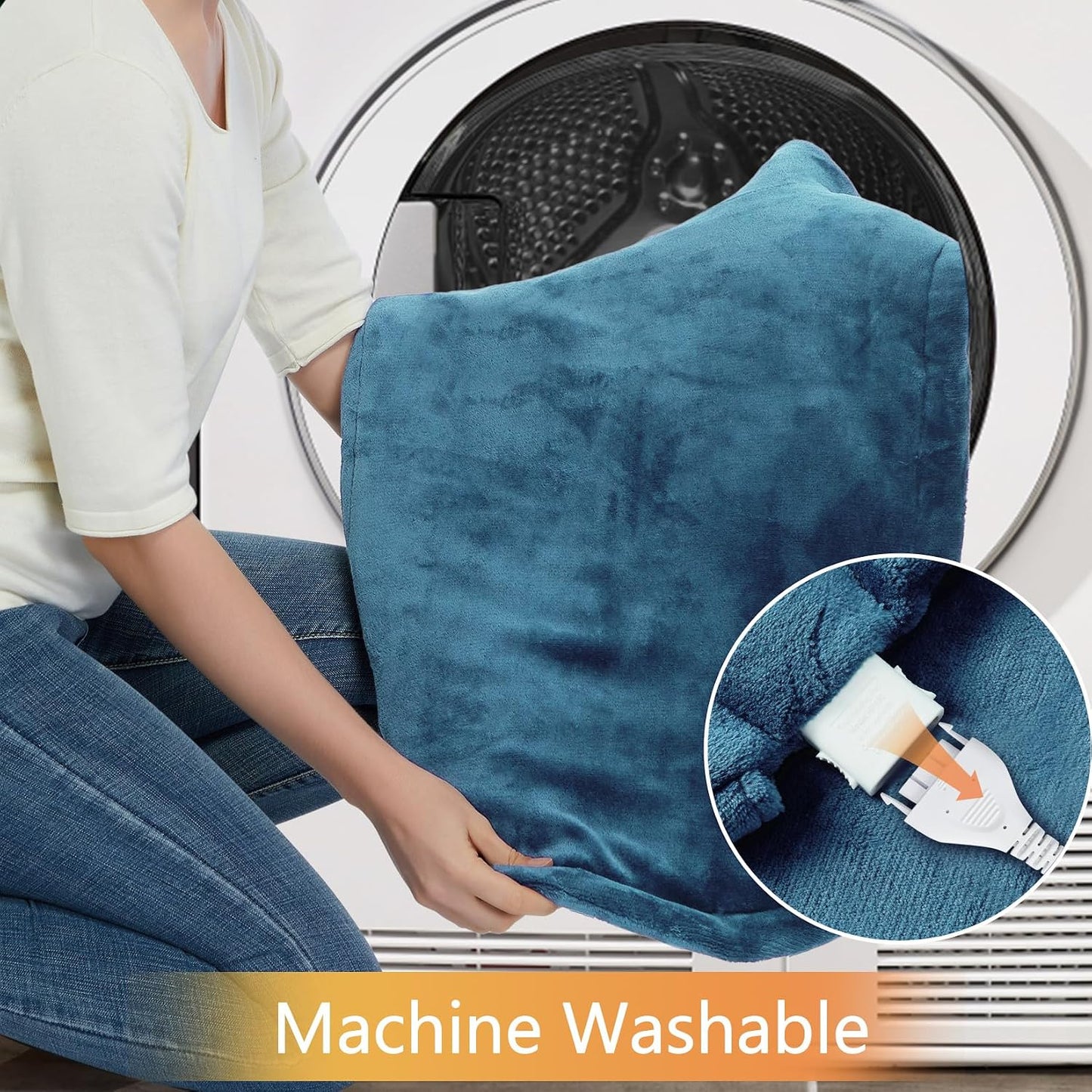 CAROMIO Massaging Heating Pad for Back Pain Relief, Neck and Shoulders | Electric Heating Pads Large Size, Full Body Back Heat Pad with Auto Shut Off, 3 Heating Levels & 3 Massage Modes (35"x24")