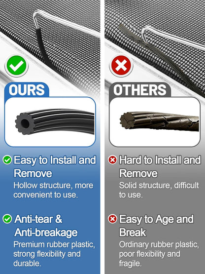 MEWTOGO 3 in 1 Screen Repair Kit, Window Screen Replacement Tools | Including 32.8ft Spline, Roller, Removal Hook,for Replacing & Installing Door Window Screens