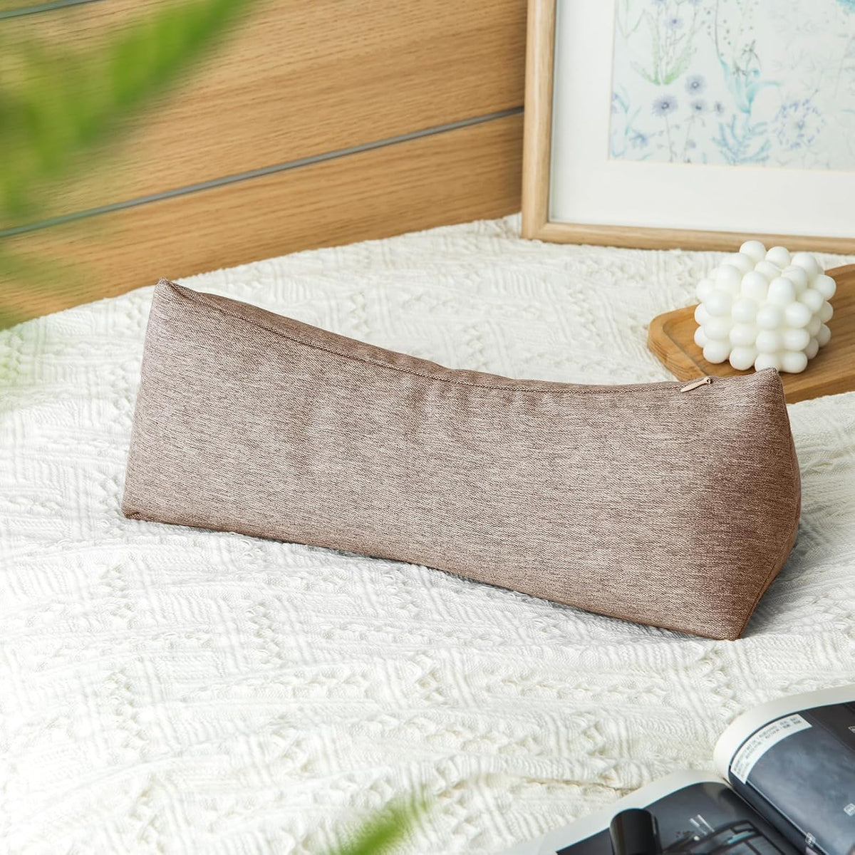 Buckwheat Neck Support Pillow Cervical Neck Cylinder Bolster Pillow,Buckwheat Hulls Adjustable Roll Pillow,Neck Pain Relief for Back and Side Sleepers Round Pillows for Lunch Break beige, 6*15 inch