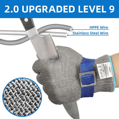 Schwer SlicePro ANSI A9 Cut Resistant Glove PR1706, Stainless Steel Mesh Metal Glove, Food Grade for Kitchen Cooking, Butcher Meat Cutting, Oyster Shucking, Mandoline, Fishing, (M, 1 PCS)