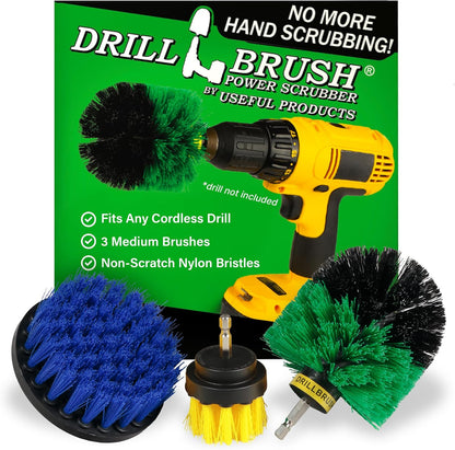 Cordless Power Spin Scrubber Drill Attachment - Electric Dish Scrubber Spin | Medium Drill Brush Attachments for Cleaning Tile, Grout, Dishes, Pots, Pans, Air Fryers, Fish Tanks, Boat Seats & Boat Hulls