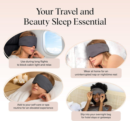 Kitsch Contour Satin Sleep Mask | Eye Masks for Sleep - Blush | Softer Than Silk Sleep Mask, Blindfold Sleep Masks for Women & Men, No Eye Pressure, Lightweight Eye Mask, Travel Essentials