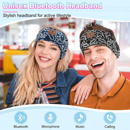 2-Pack Sleeping Headphones Wireless Bluetooth 5.4, Headband Headphones with Ultra-Thin Speakers, Bluetooth Headband for Side Sleepers, Running, Workout, Insomniac, Travel, Meditation（Black&Grey）