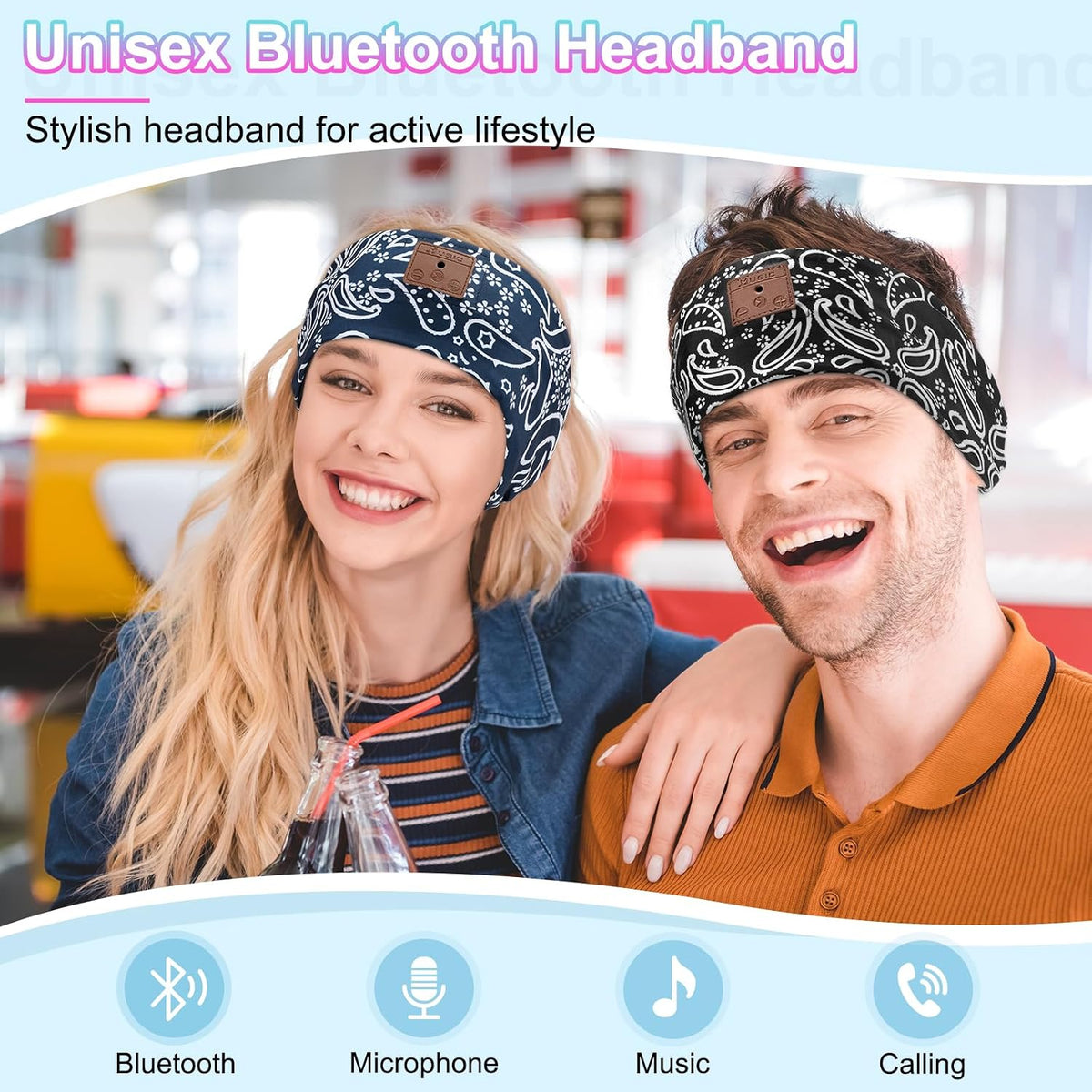 2-Pack Sleeping Headphones, Headband Headphones for Side Sleepers