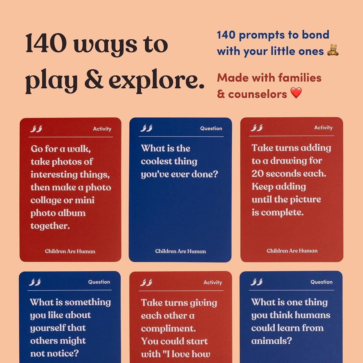 Friends are Human Conversation Cards for Friendship and Bonding, 140 Cards