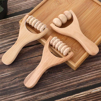 Abeillo 3Pcs Wooden Hand Massage Roller, Muscle Roller Stick