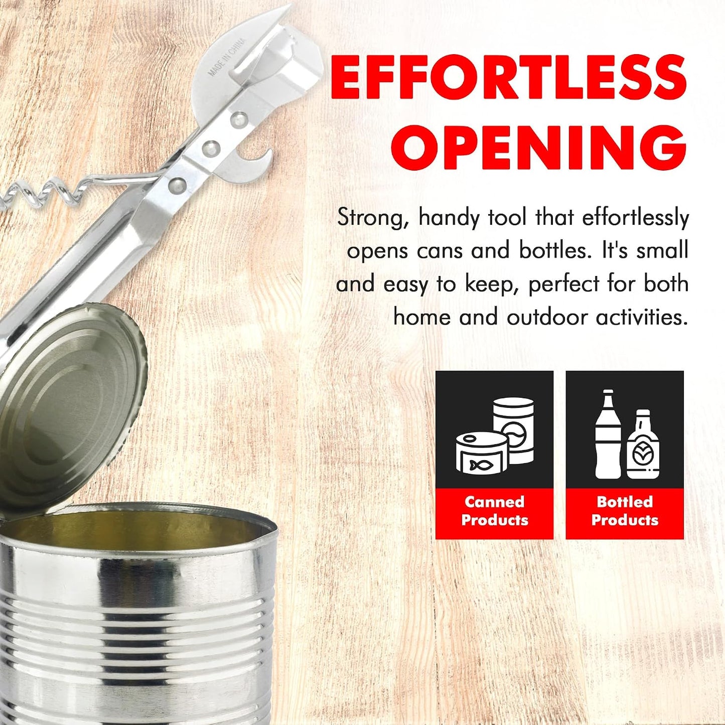 Chef Craft Select Can Opener with Tapper, 6.5 inches in length, Nickle Plated