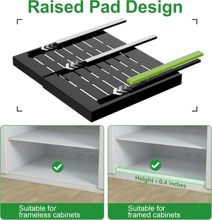 PAKETA 4 Pack Expandable Pull Out Cabinet Organizer,21" Deep | Pull Out Drawers for Cabinets with width from 12" to 20",Sliding Drawers for Cabinets with Upgrade 3 Slide Rails,hold 65 lbs
